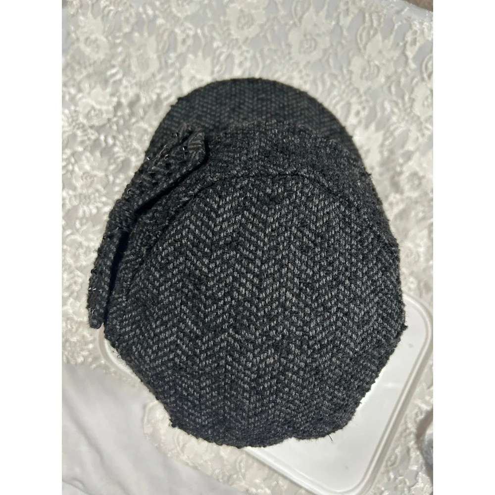 Y2K Wool Blend Newsboy Cap Bow Cadet Military 2000s Fall Preppy Chic Hat